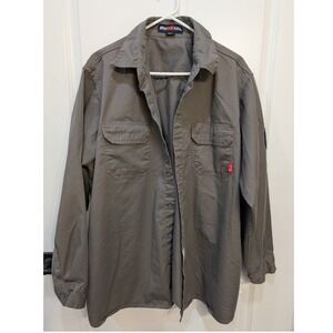 BOCOMAL FR Flame Resistant Work‎ Shirt Gray NFPA 2112 CAT2 Long Sleeve Utility